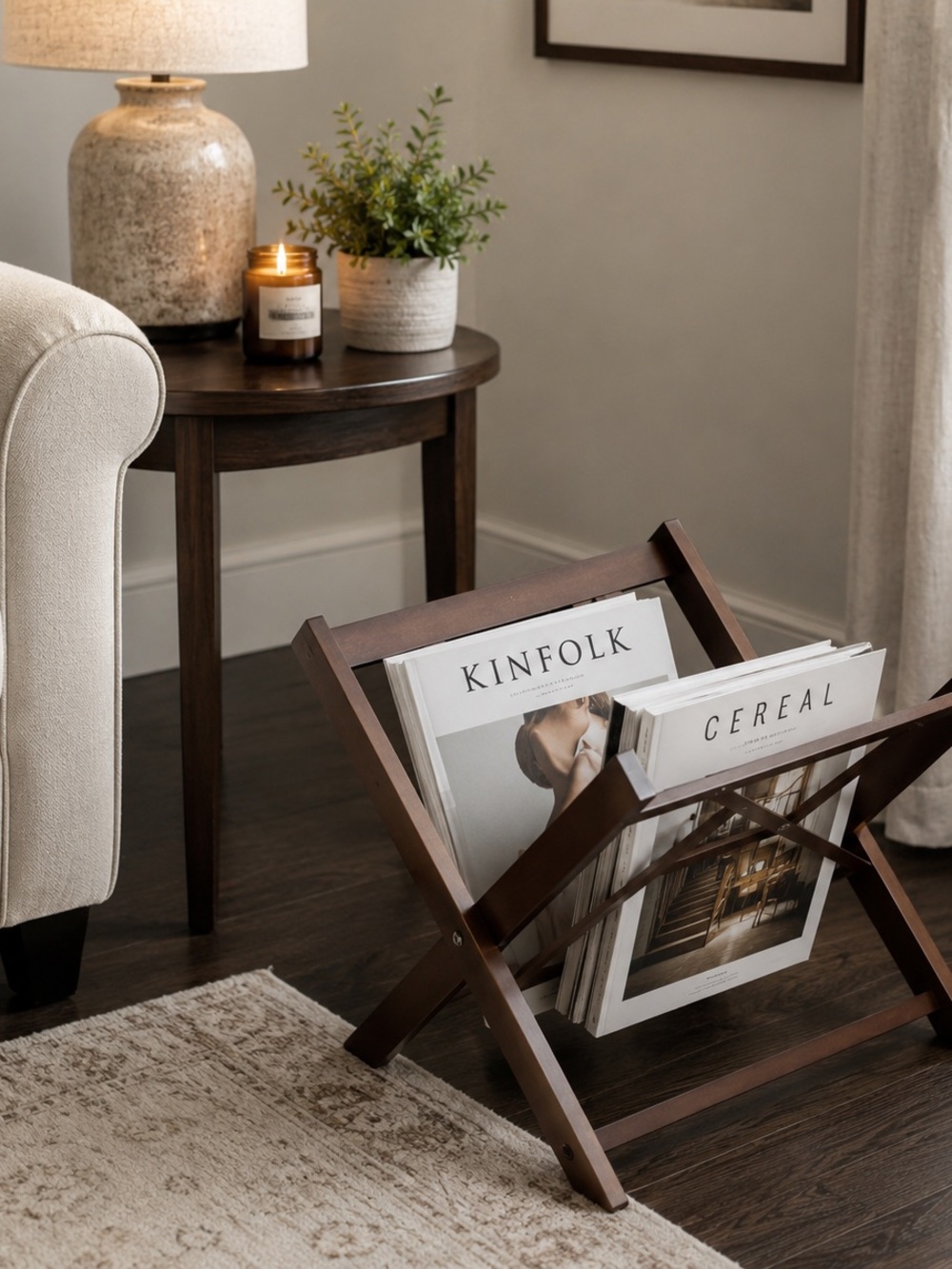 Foldable Wood Magazine Rack